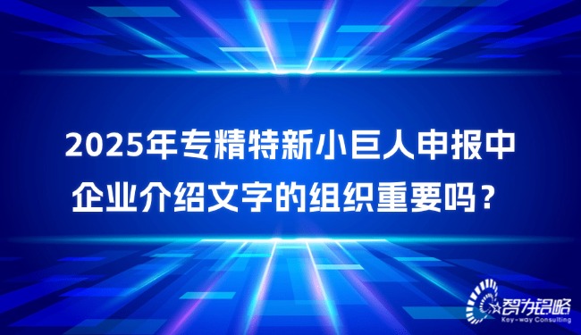 2025年專精特新小巨人申報中企業介紹文字的組織重要嗎？.jpg
